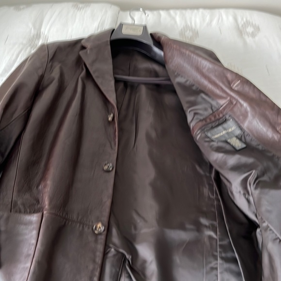 Beautiful lustrous heavy brown leather in perfect shape.